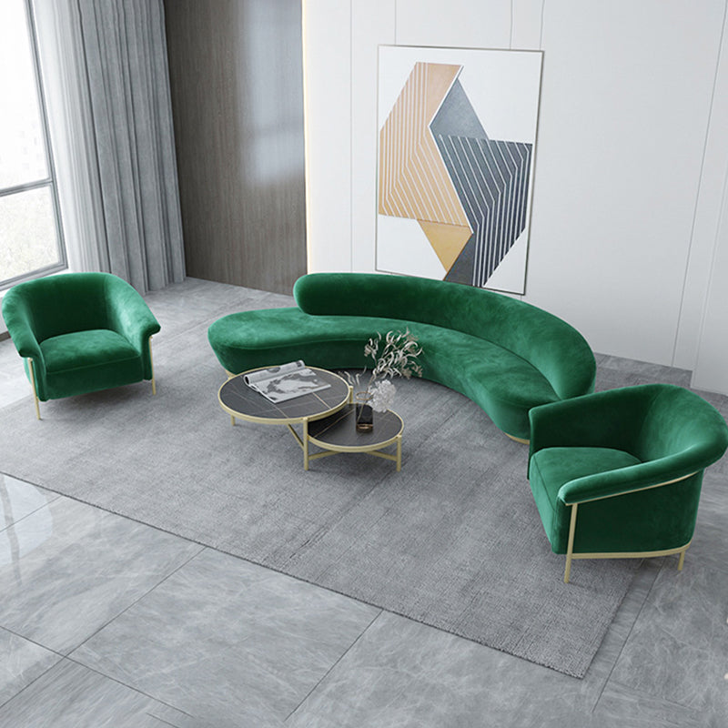 Contemporary Curved SofaWool Recessed Arm Sofa 35.43 inch Wide