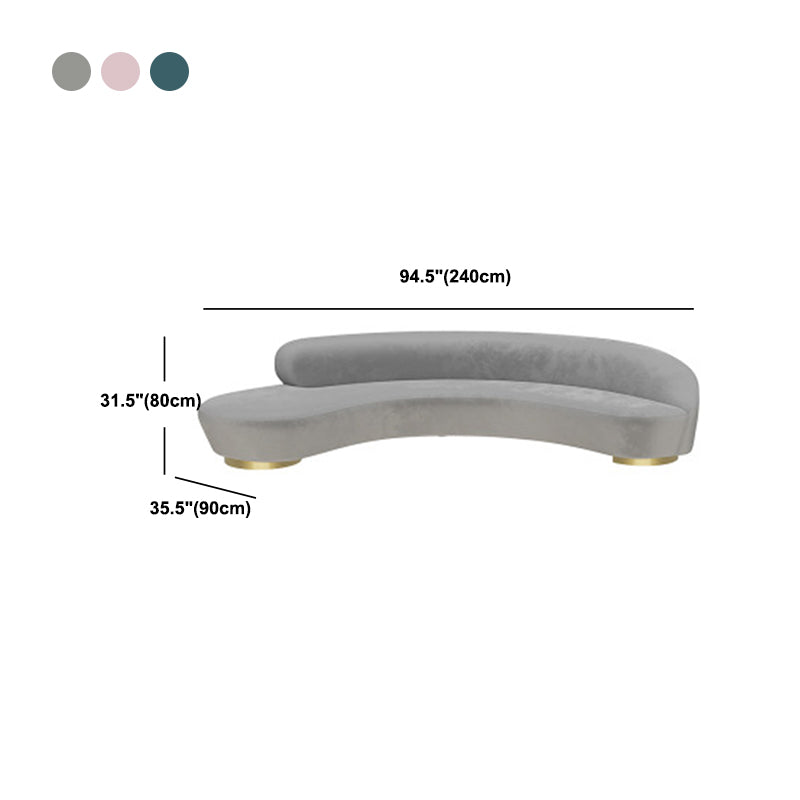 Contemporary Curved SofaWool Recessed Arm Sofa 35.43 inch Wide