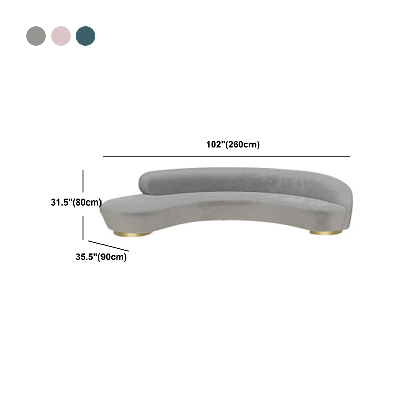 Contemporary Curved SofaWool Recessed Arm Sofa 35.43 inch Wide