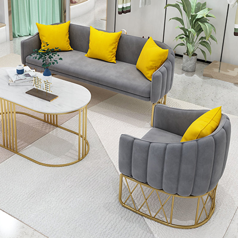 Modern Sloped Arm Sofa with Tight Back and Single Cushion Seat