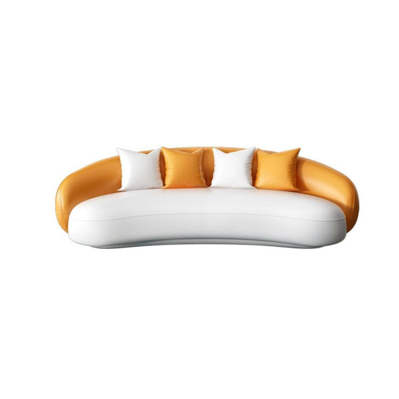 Contemporary Curved Sofa for Apartment with Tuxedo Arm Sofa 35.43" Wide