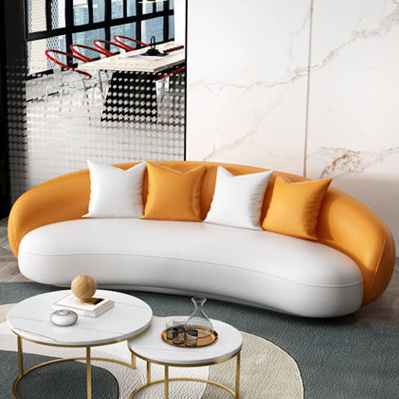 Contemporary Curved Sofa for Apartment with Tuxedo Arm Sofa 35.43" Wide