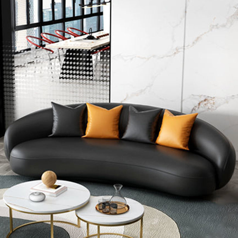 Contemporary Curved Sofa for Apartment with Tuxedo Arm Sofa 35.43" Wide