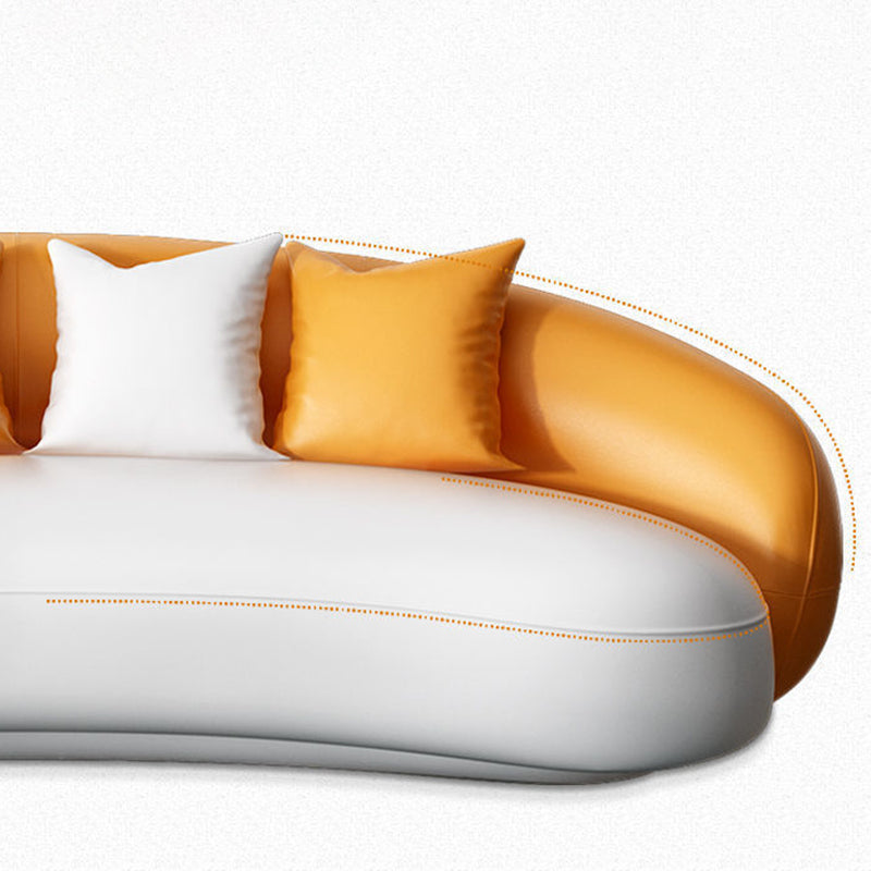 Contemporary Curved Sofa for Apartment with Tuxedo Arm Sofa 35.43" Wide
