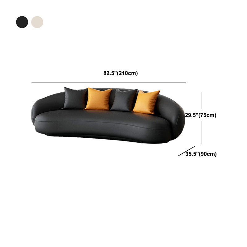 Contemporary Curved Sofa for Apartment with Tuxedo Arm Sofa 35.43" Wide