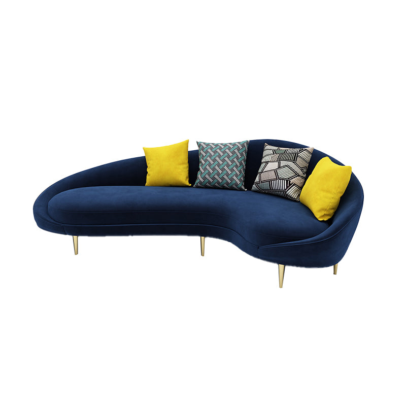 Contemporary Curved Sofa with Slopped Arm for Apartment Sofa