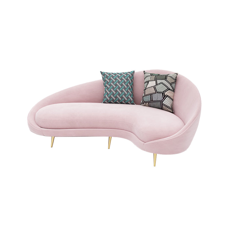 Contemporary Curved Sofa with Slopped Arm for Apartment Sofa