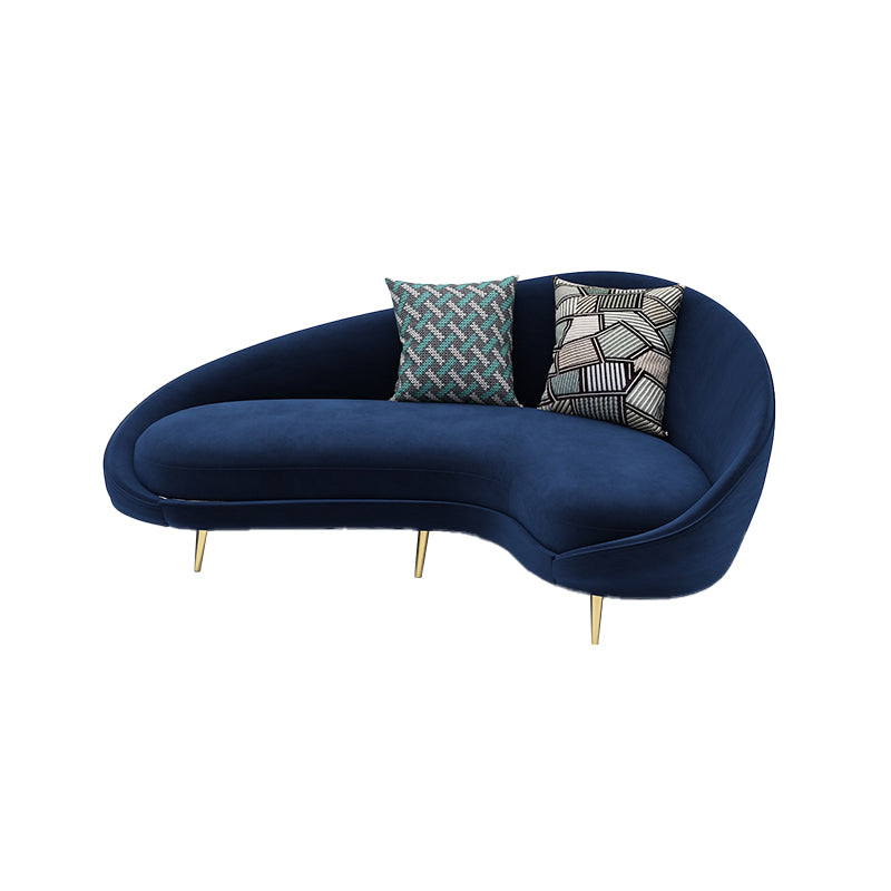 Contemporary Curved Sofa with Slopped Arm for Apartment Sofa