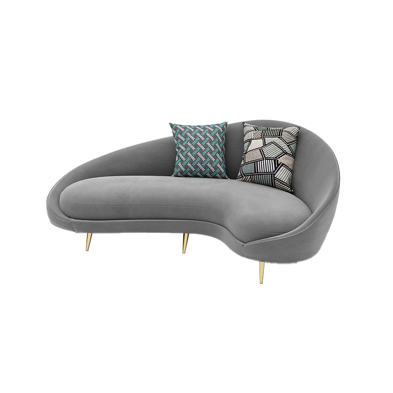 Contemporary Curved Sofa with Slopped Arm for Apartment Sofa