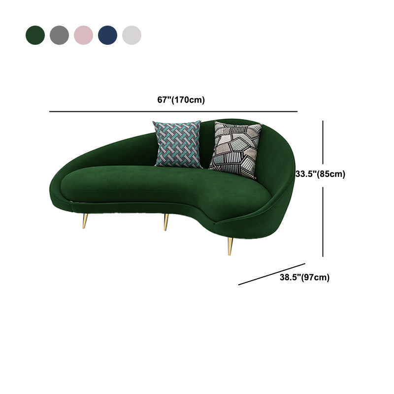 Contemporary Curved Sofa with Slopped Arm for Apartment Sofa