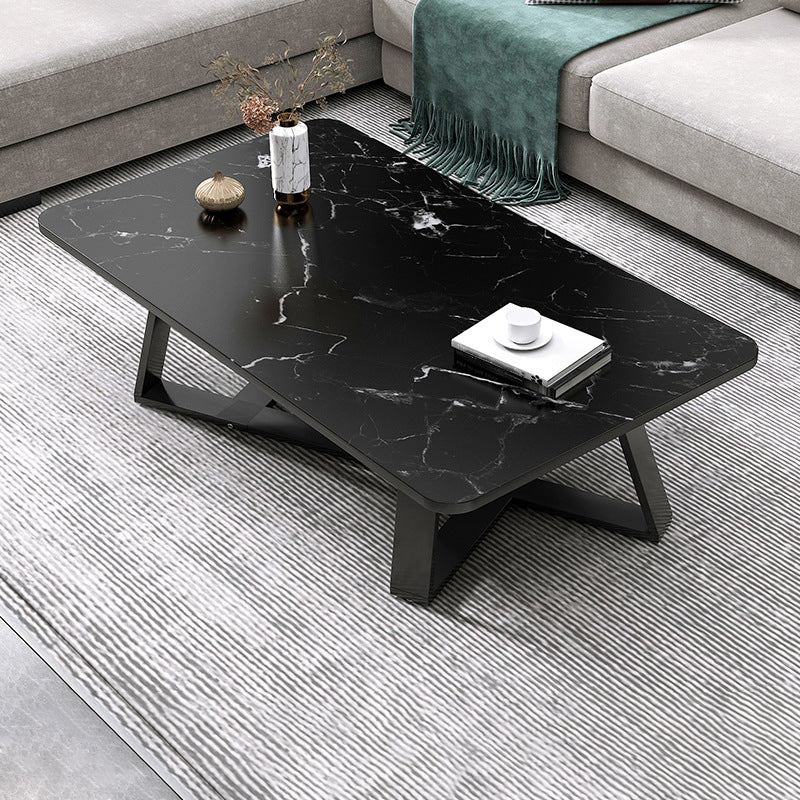 Cross Legs Coffee Table Modern Wood Coffee Table for Living Room