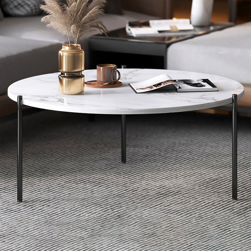 3 Legs Coffee Table Round Solid Wood Coffee Table for Living Room