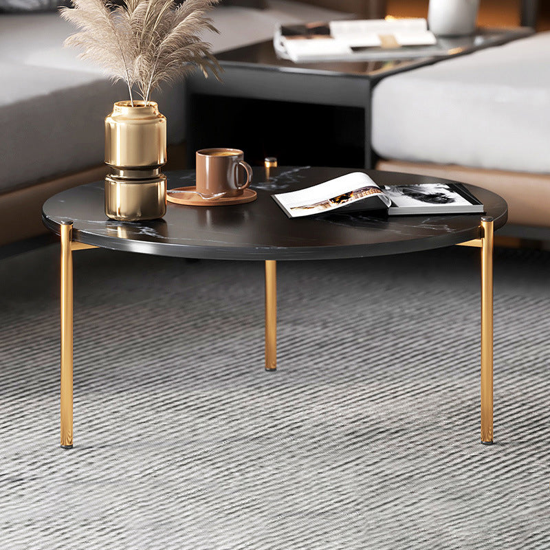 3 Legs Coffee Table Round Solid Wood Coffee Table for Living Room