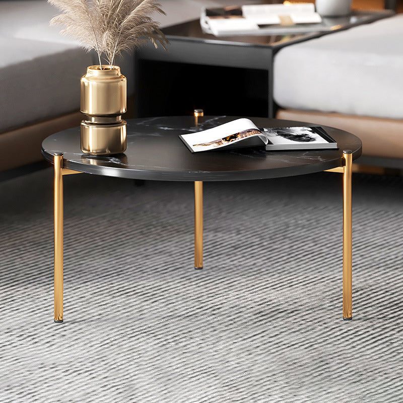 3 Legs Coffee Table Round Solid Wood Coffee Table for Living Room