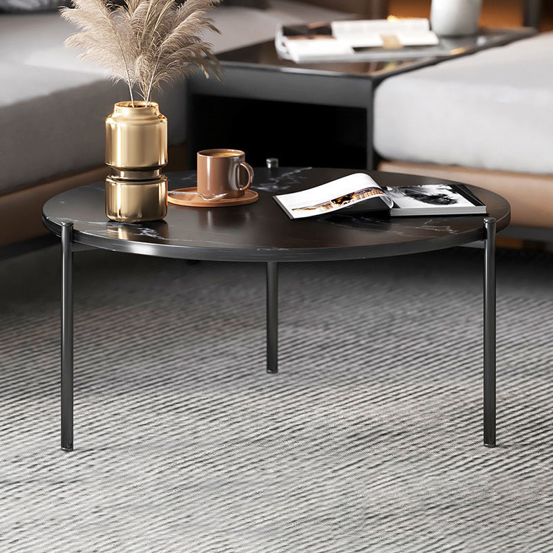 3 Legs Coffee Table Round Solid Wood Coffee Table for Living Room
