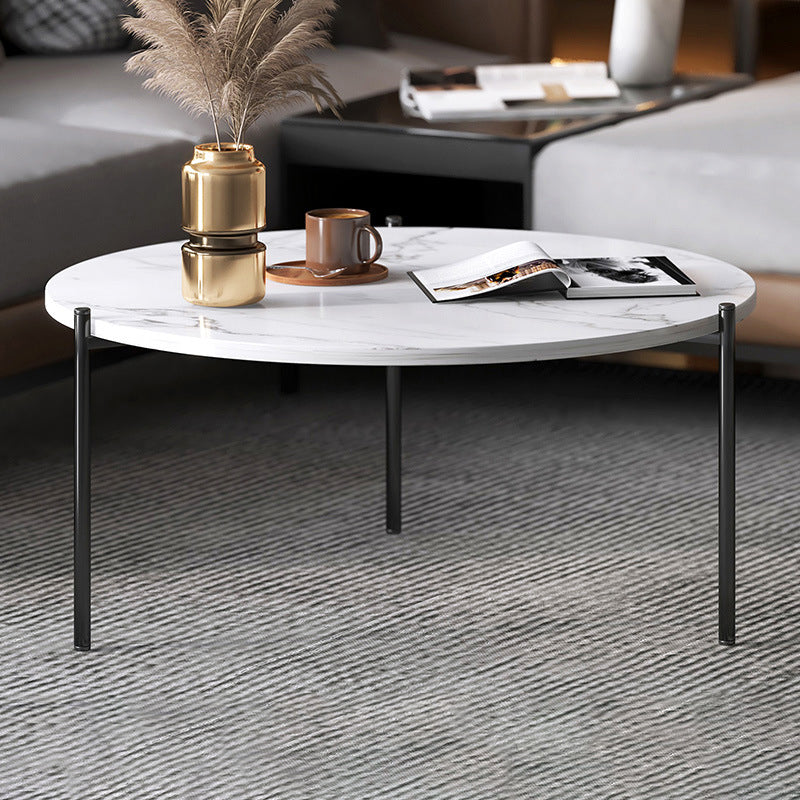 3 Legs Coffee Table Round Solid Wood Coffee Table for Living Room