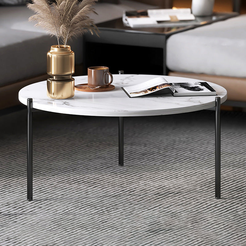 3 Legs Coffee Table Round Solid Wood Coffee Table for Living Room