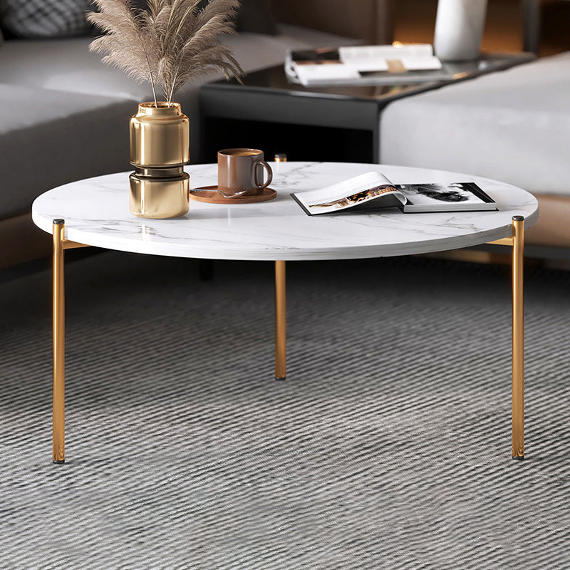 3 Legs Coffee Table Round Solid Wood Coffee Table for Living Room