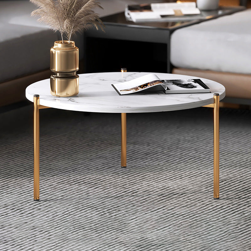 3 Legs Coffee Table Round Solid Wood Coffee Table for Living Room