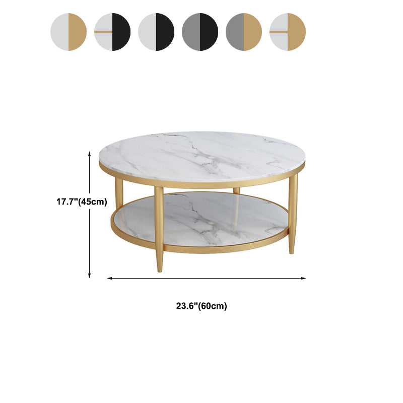 4 Legs Slate Coffee Table Round Coffee Table for Living Room