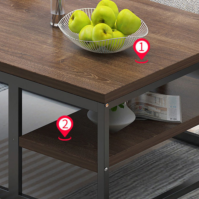 Solid Wood Coffee Table Rectangle Coffee Table for Living Room