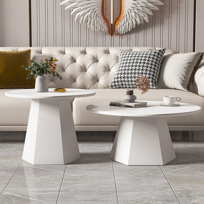 Iron Geometric Coffee Table Round Coffee Table for Living Room