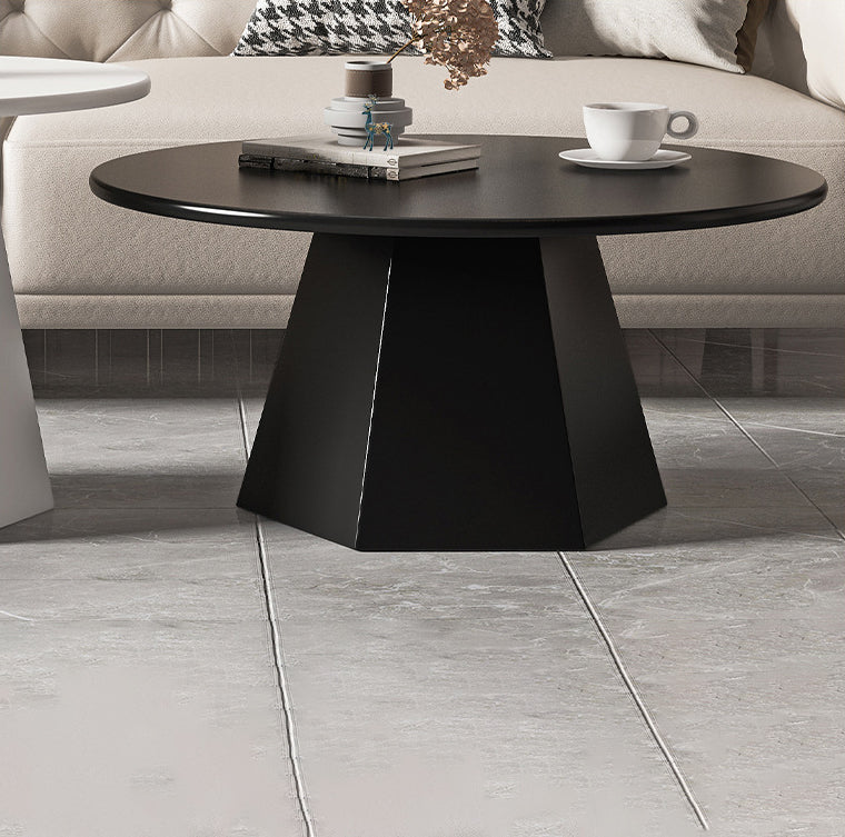 Iron Geometric Coffee Table Round Coffee Table for Living Room
