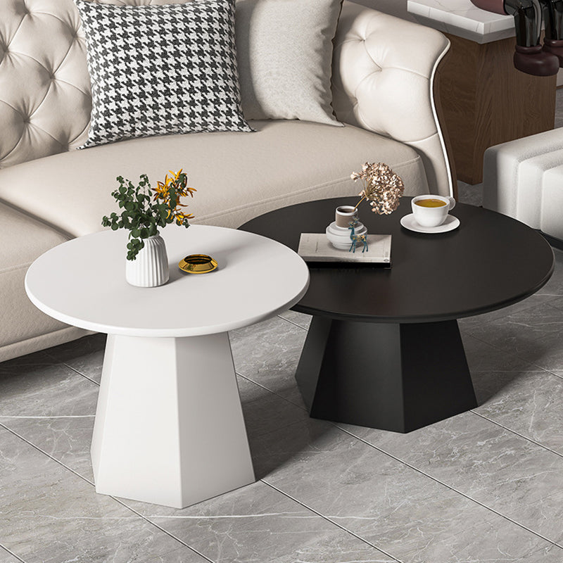 Iron Geometric Coffee Table Round Coffee Table for Living Room