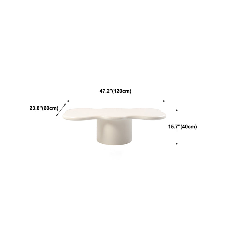 1 White Coffee Table Solid Wood Round Coffee Table Minimalist