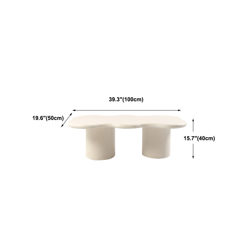 1 White Coffee Table Solid Wood Round Coffee Table Minimalist