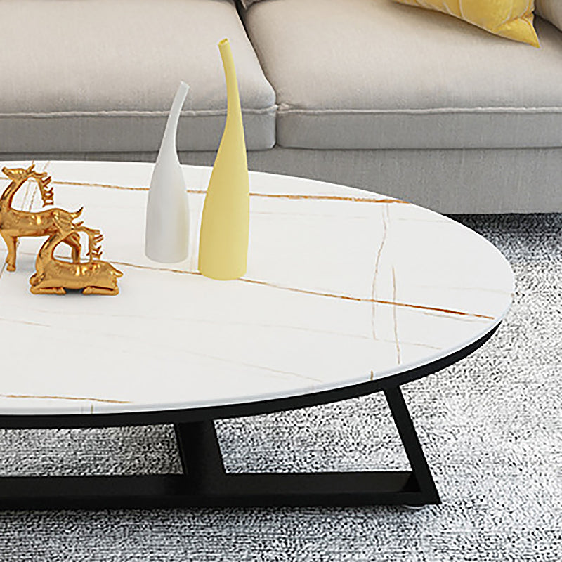 Cross Legs Coffee Table Modern Slate Oval Coffee Table Minimalist