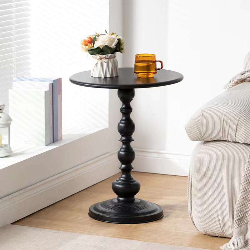 20.5" Tall Mid-Century Round Top Side Table Metal Pedestal End Table