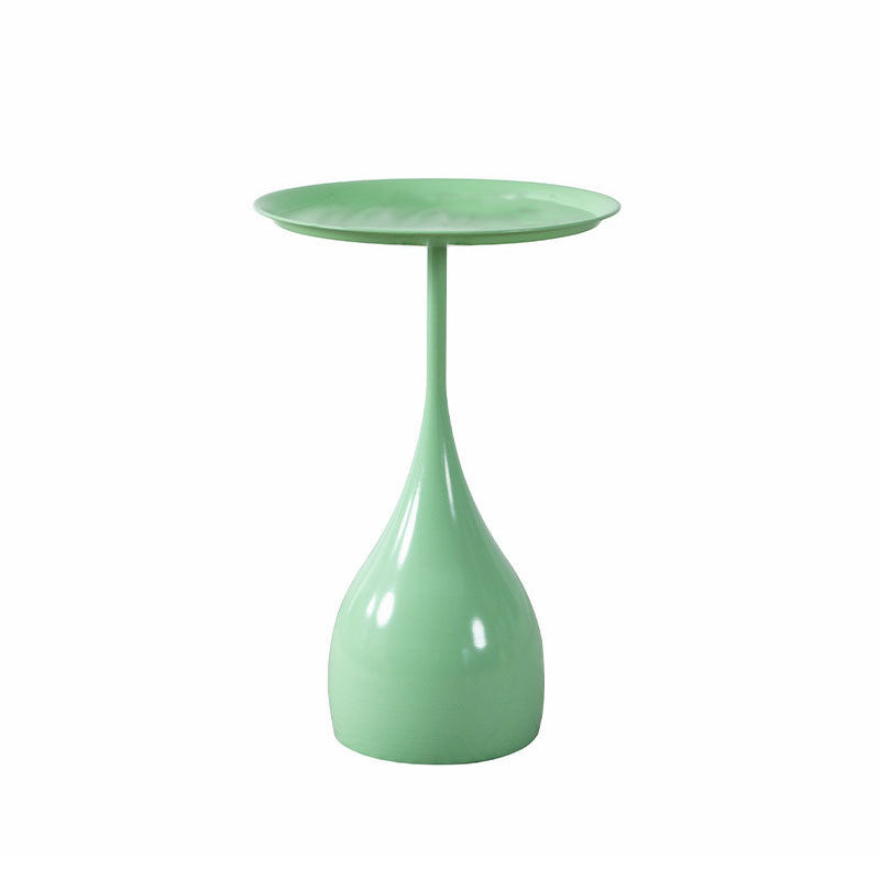 Mid-century Modern Round Modern Style Metal Table with Pedestal Base Side Table