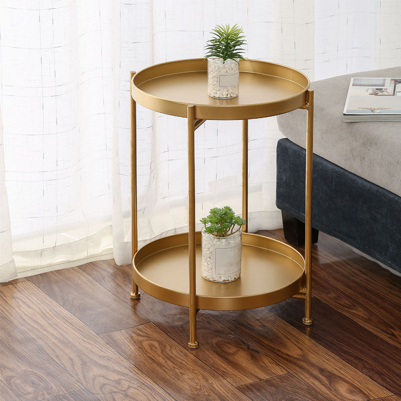 Medieval Modern Style Round Square Metal Table 4 Legs Base Side Table