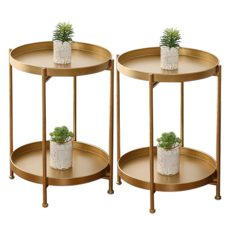 Medieval Modern Style Round Square Metal Table 4 Legs Base Side Table