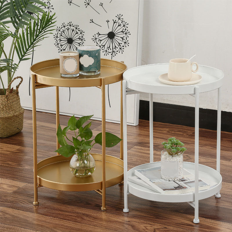 Medieval Modern Style Round Square Metal Table 4 Legs Base Side Table