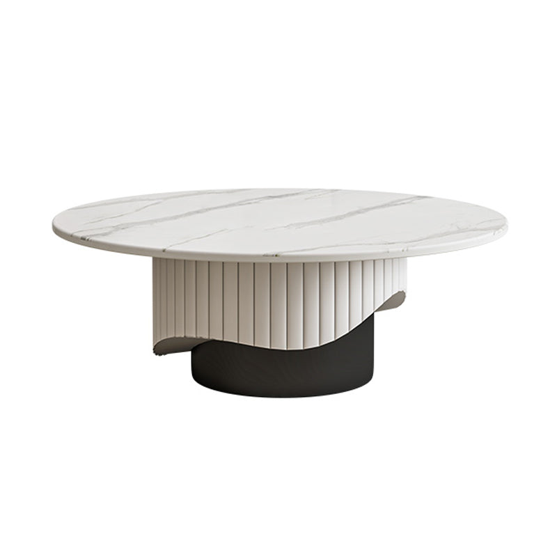 Slate Pedestal Coffee Table Round Modern Minimalist Coffee Table