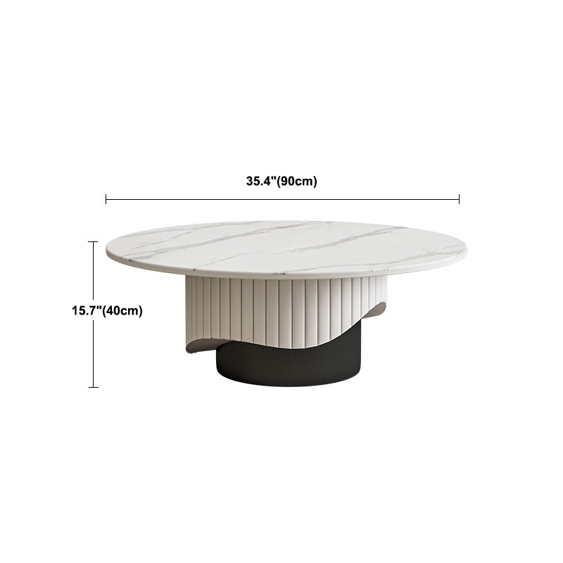 Slate Pedestal Coffee Table Round Modern Minimalist Coffee Table