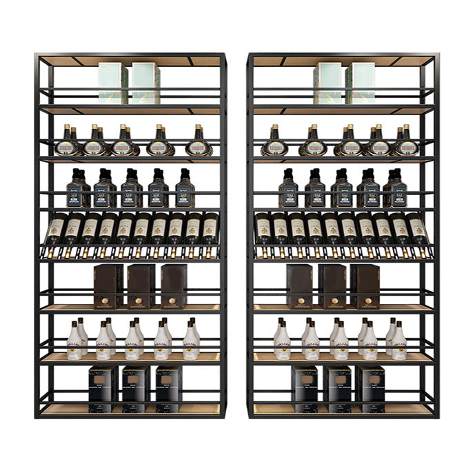 Industrial Floor Wine Bottle Rack Iron Wine Rack Bottle in Black