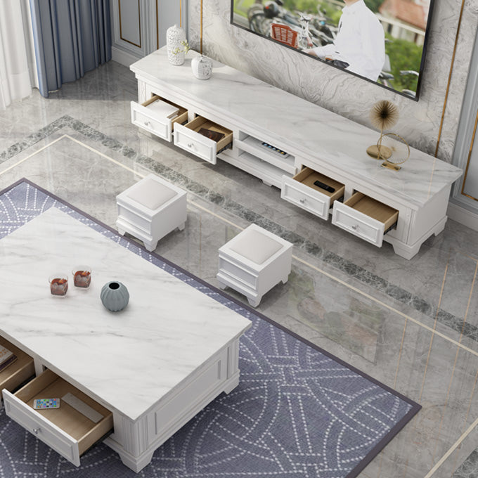 Sintered Stone Enclosed TV Storage Modern TV Cabinet with Glide Drawers