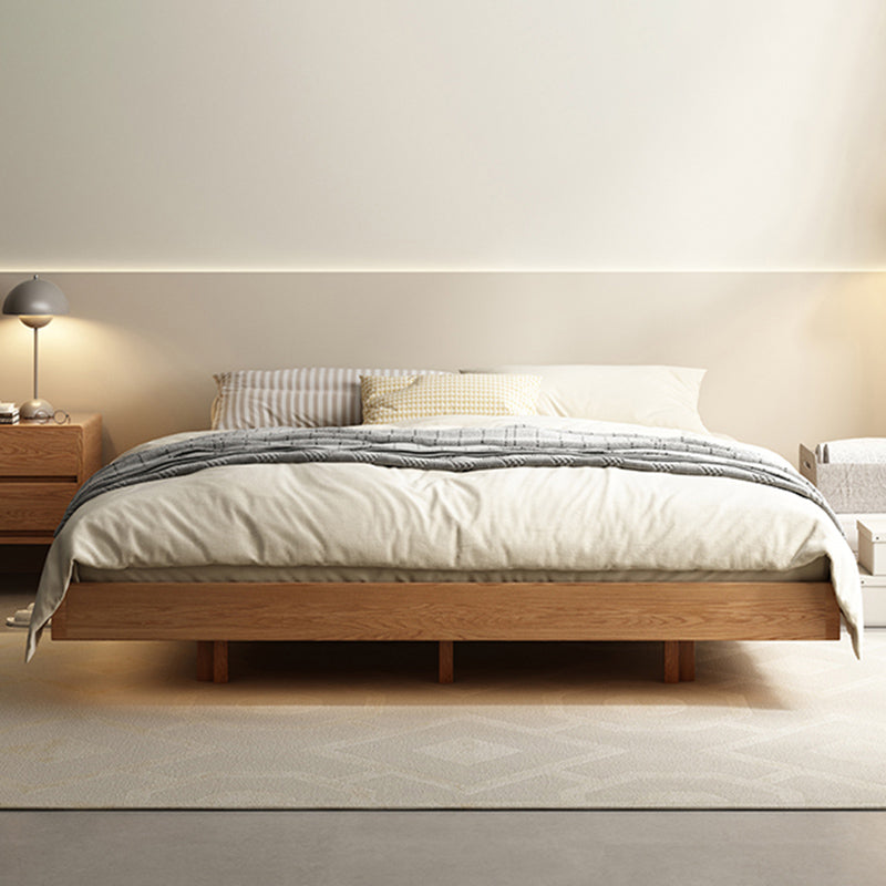 5.12" High Wood Platform Bed Scandinavian Natural Bed Frame Set