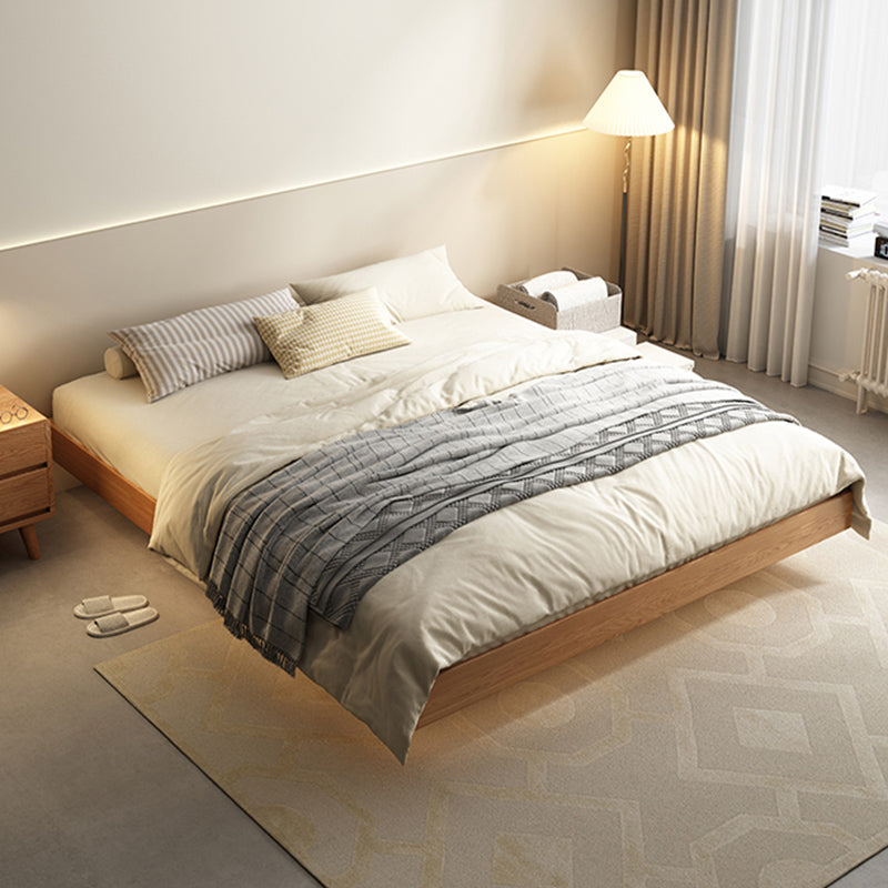 5.12" High Wood Platform Bed Scandinavian Natural Bed Frame Set