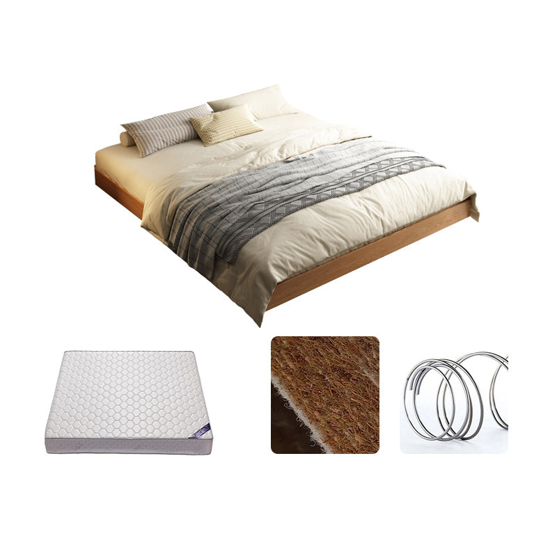 5.12" High Wood Platform Bed Scandinavian Natural Bed Frame Set