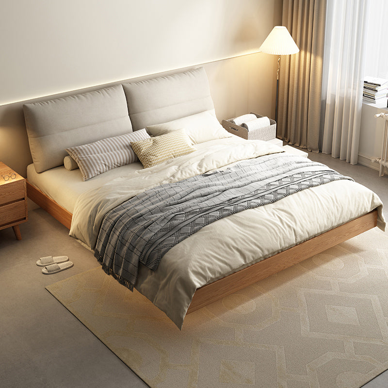 5.12" High Wood Platform Bed Scandinavian Natural Bed Frame Set