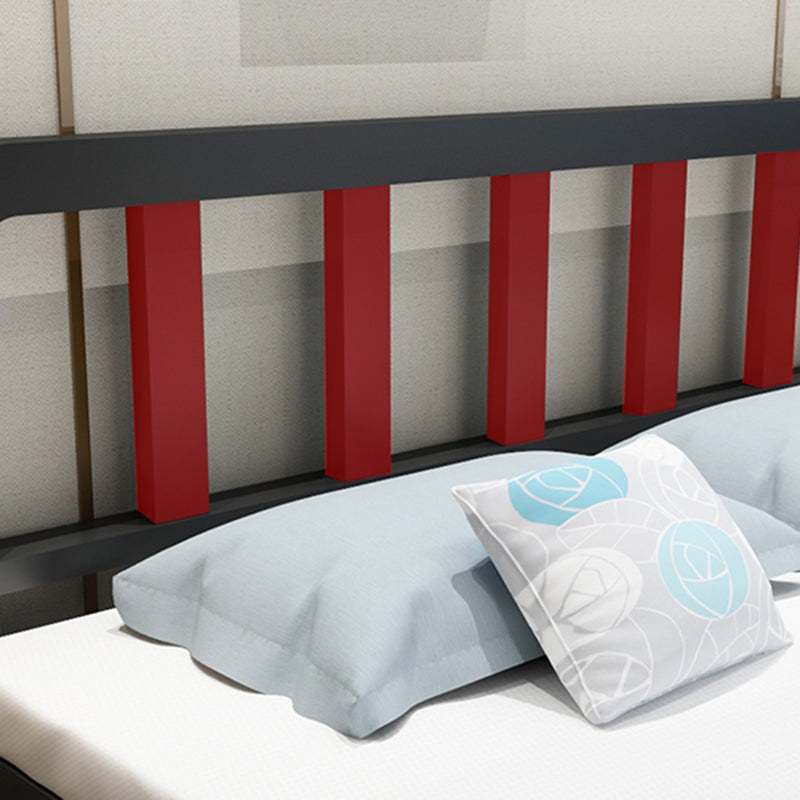 Contemporary Metal Slat Standard Bed with Rectangular Headboard