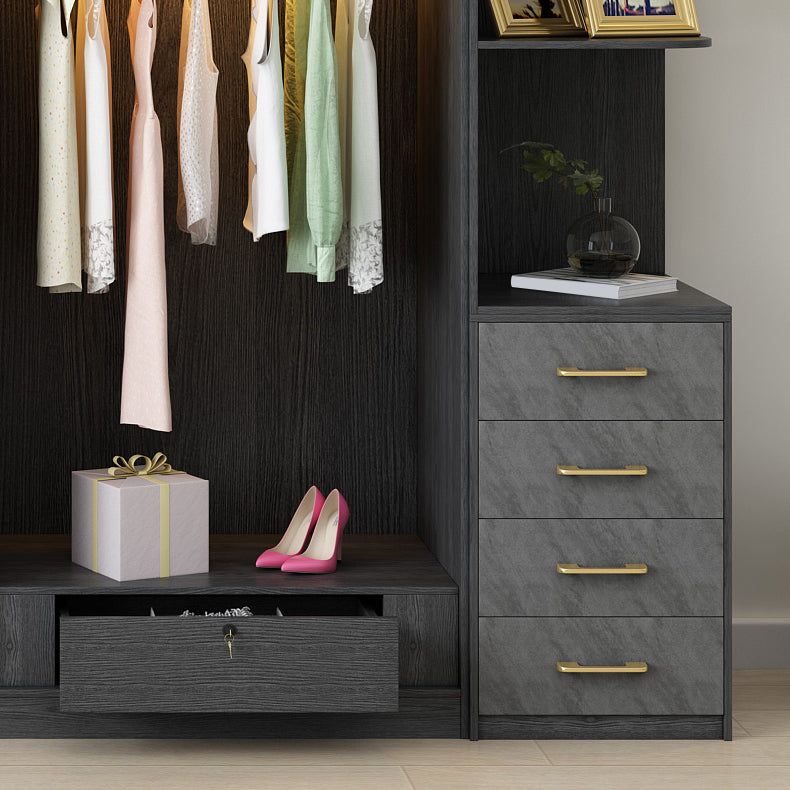 Modern Wardrobe Closet With Drawer Hinged Wardrobe Armoire for Home