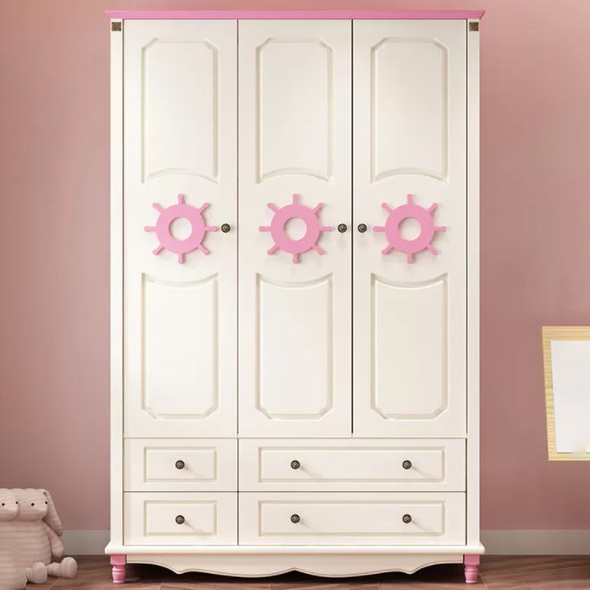 Coastal Hinged Door Storage Cabinet Manufactured Wood Matte Finish Cabinet