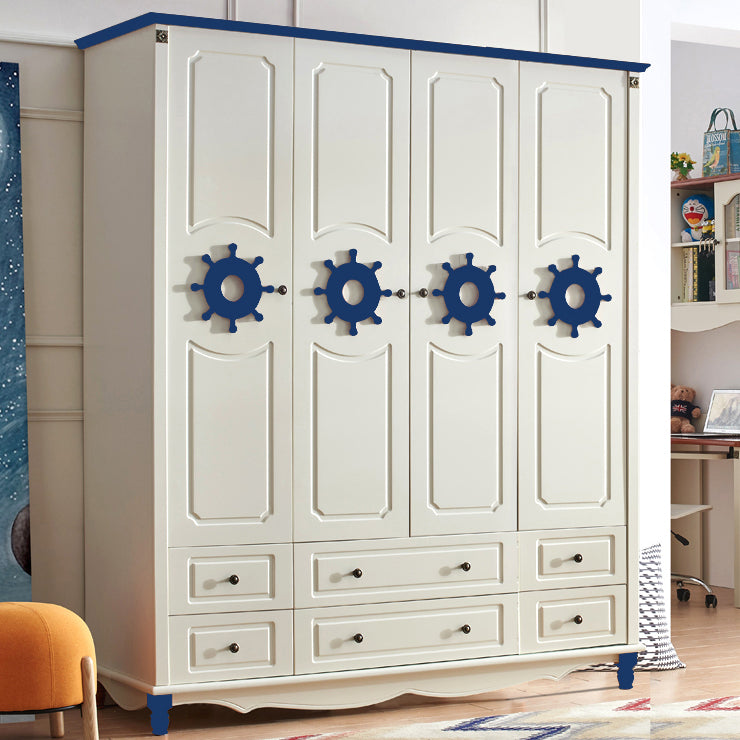 Coastal Hinged Door Storage Cabinet Manufactured Wood Matte Finish Cabinet