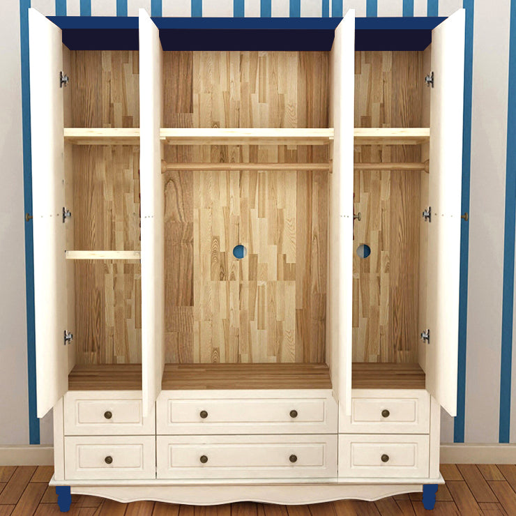 Coastal Hinged Door Storage Cabinet Manufactured Wood Matte Finish Cabinet