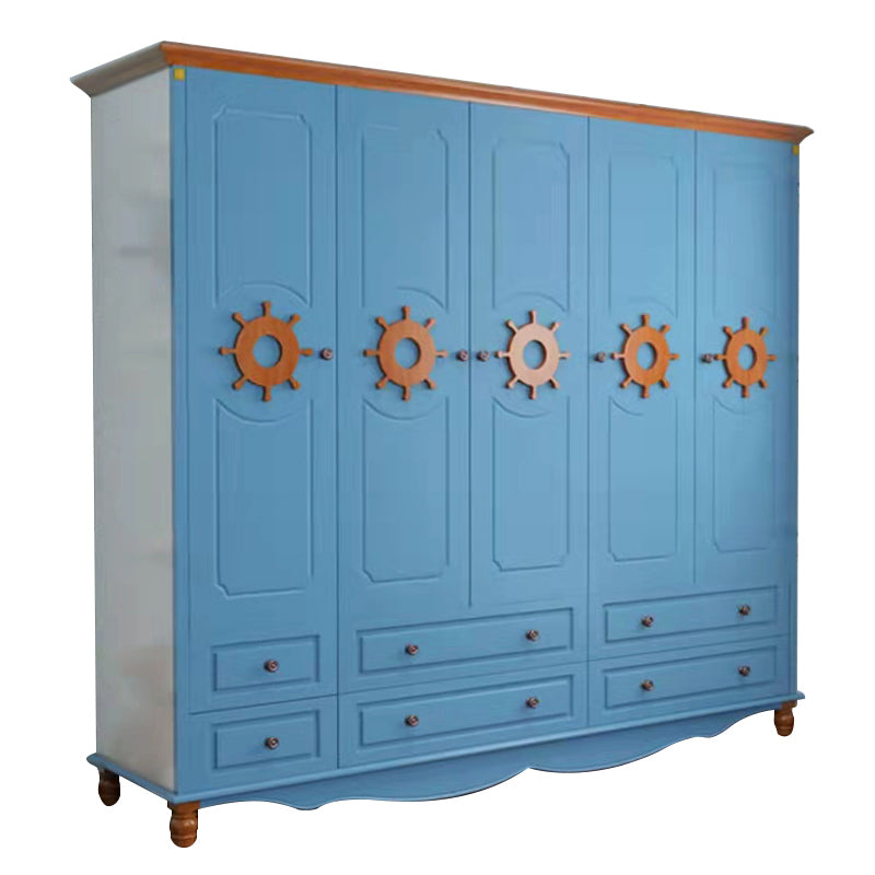 Coastal Hinged Door Storage Cabinet Manufactured Wood Matte Finish Cabinet